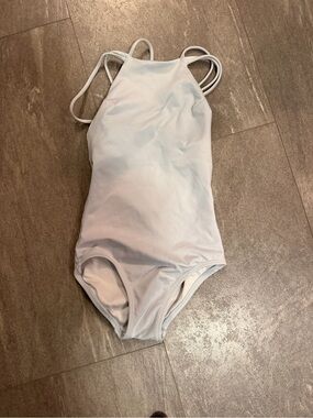 Girls' Light Blue Leotard with Strappy Back